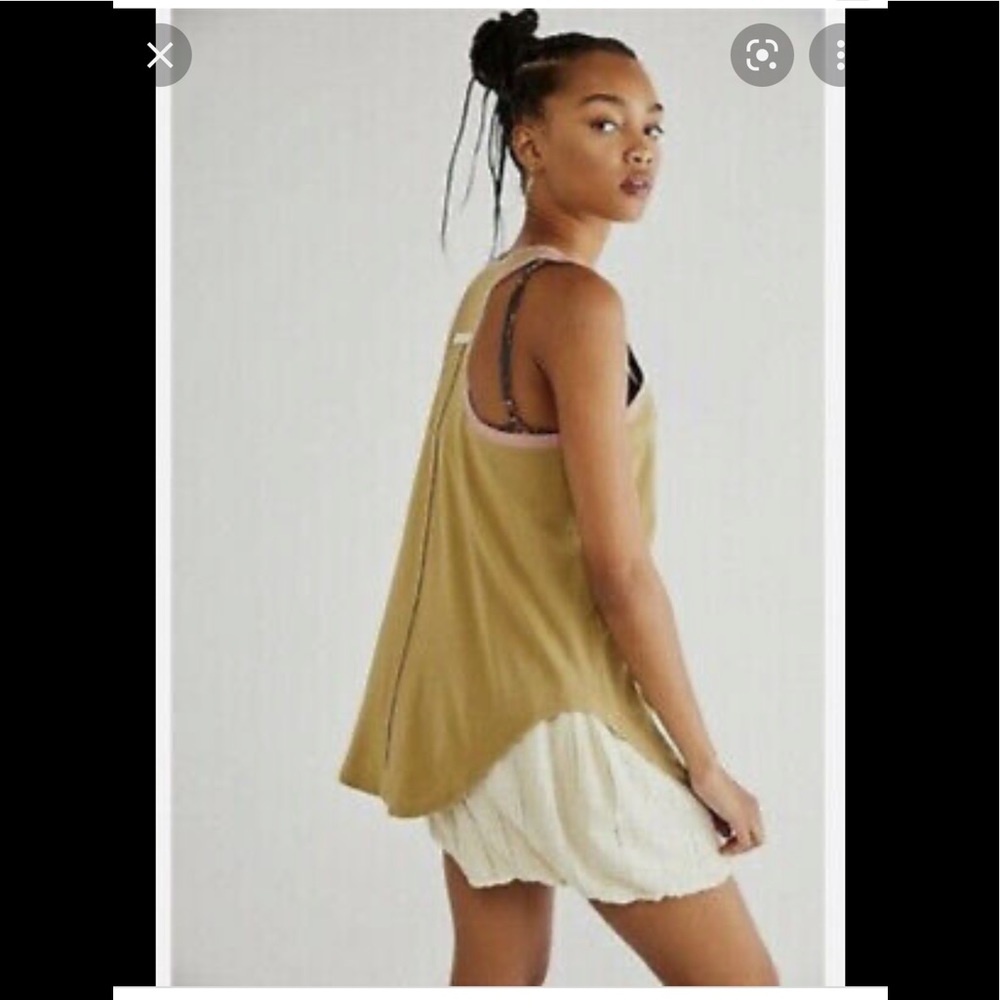 Free People Tank Women’s size small green & pink We The Free Reggi tank NWOT
